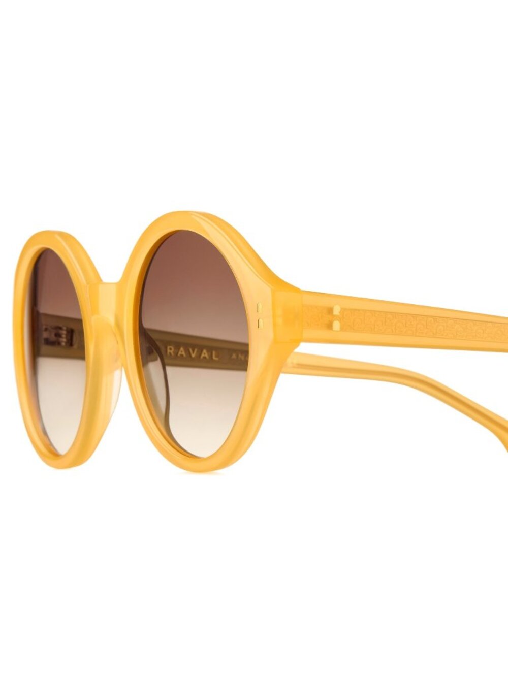 New Raval Eyewear Women's Sunglasses Yellow Square Brown Lens Acetate Frame C3